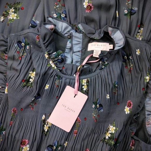 🍒NWT🍒 TED BAKER SMOCK MIDI DRESS - Picture 4 of 14